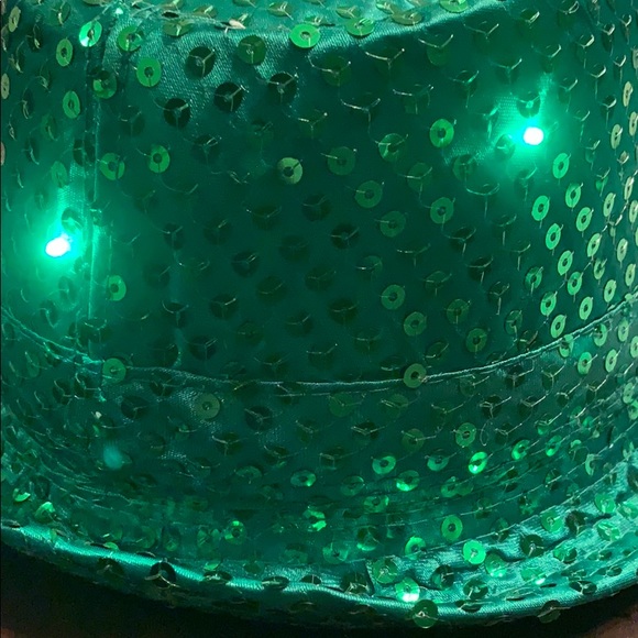 NWT Sequin Green Light up Fedora - Picture 3 of 6